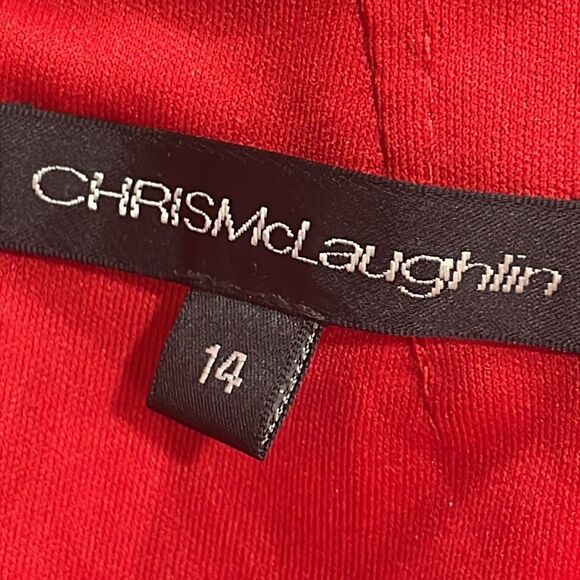 NWOT Chris McLaughlin Red Wrap Style Floral dress.  Size 14. - Picture 10 of 12